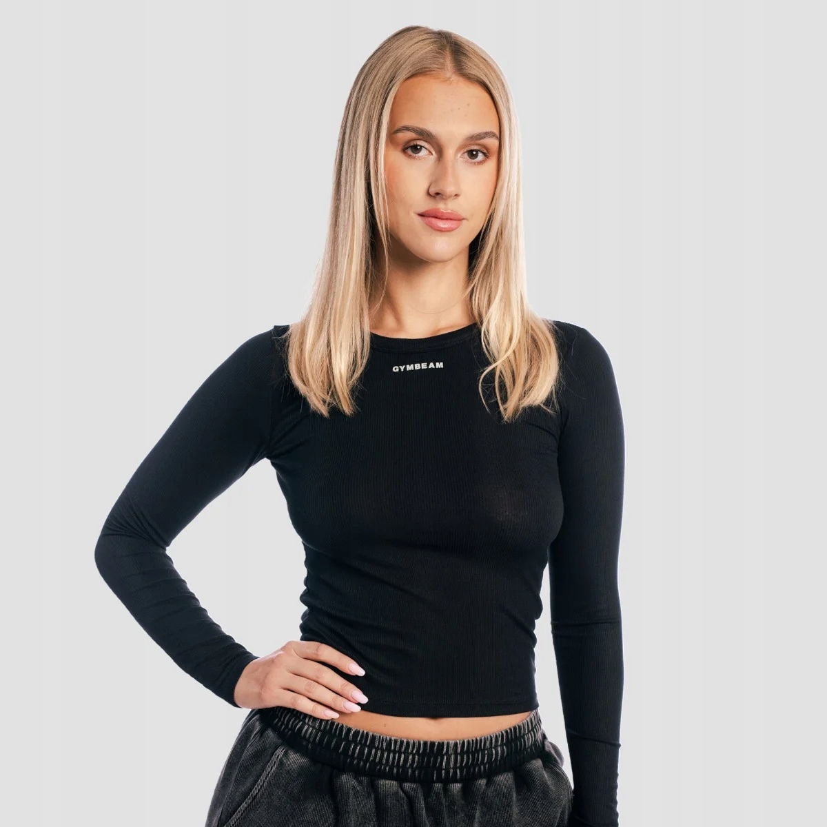 GymBeam Damska koszulka z długim rękawem Aura Black XXL