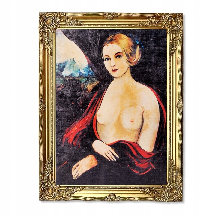Śmieszny Obraz Van Klomp Upadła Madonna z wielkim cycem rama złota
