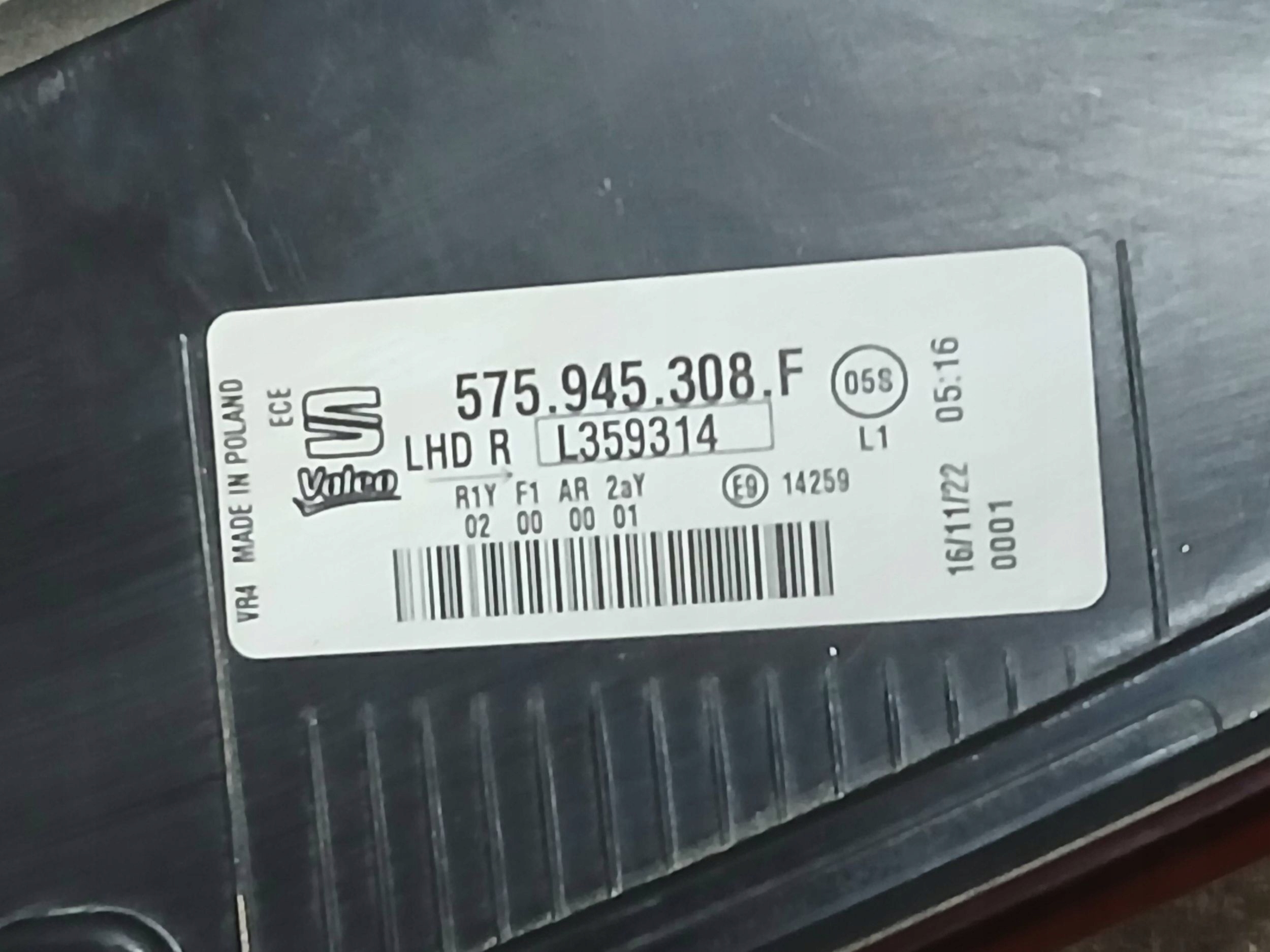 light rear part right SEAT ATECA LED 575 575945308F