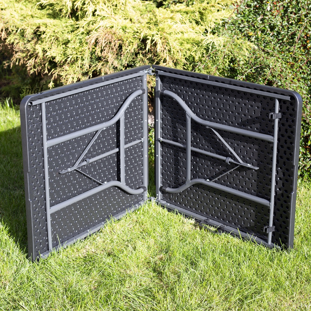 STÓŁ SKŁADANY 180 cm x 74 cm DUŻY cateringowy CZARNY BLAT ogrodowy Materiał dominujący tworzywo sztuczne