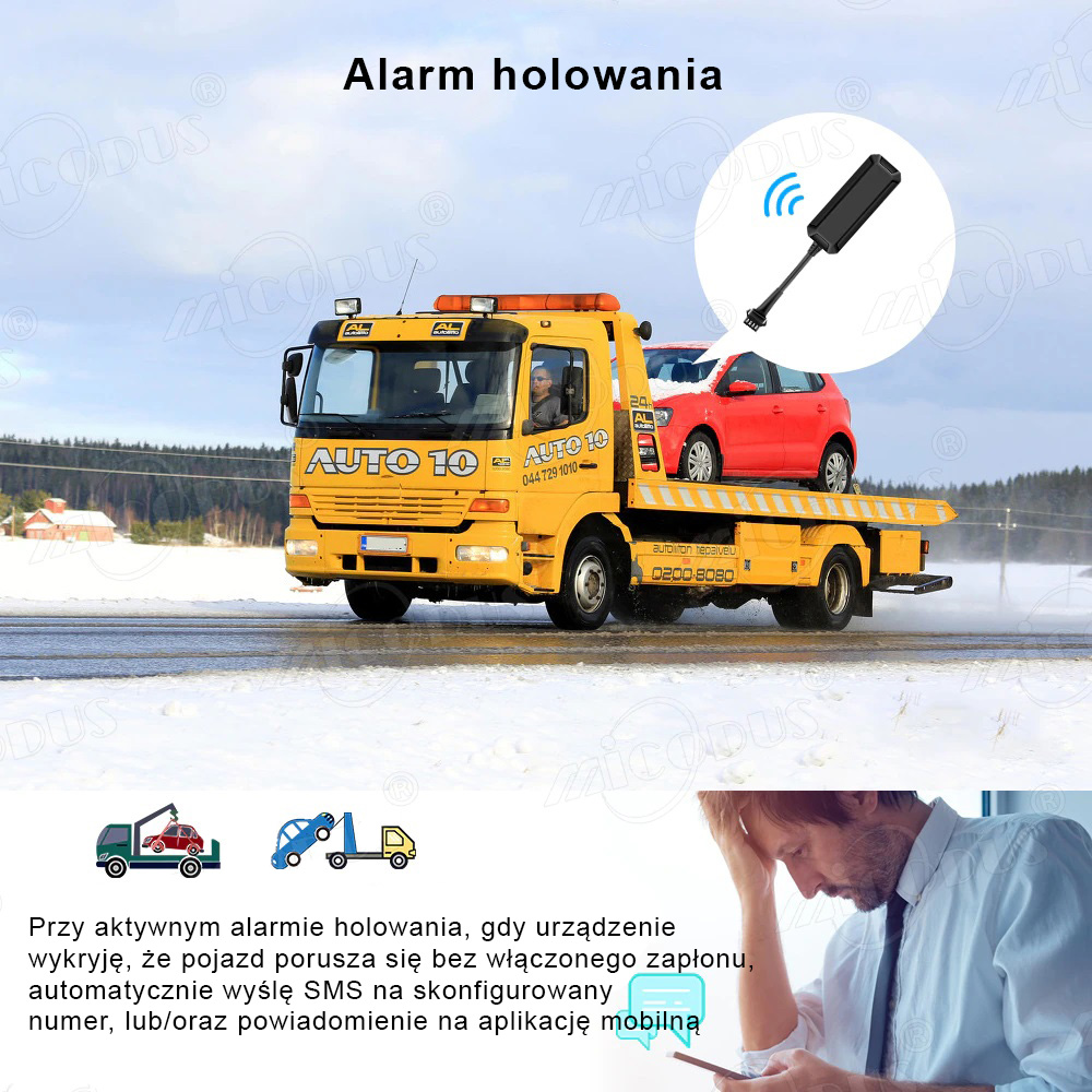 Lokalizator Nadajnik GPS MV501G 4G BEZ ABONAMENTU -Odcięcie paliwa Mikrofon Model MV501G