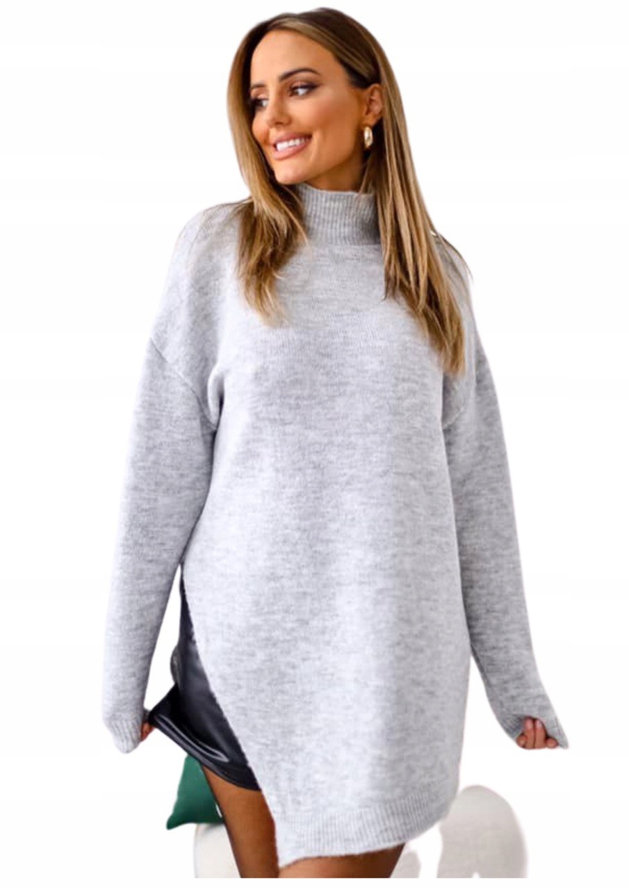 Golf casual s prasklinou Me Gusta, světle šedá