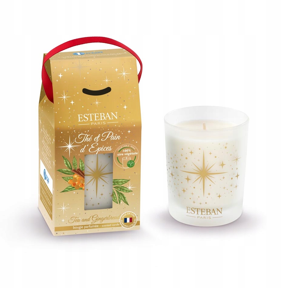 Esteban Paris Vánoční vonná svíčka 180 g Vůně Tea and Gingerbread