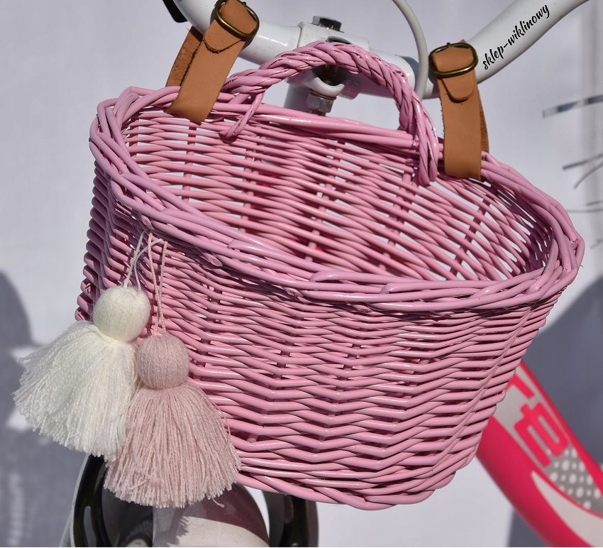 Mini koszyk rowerowy dla dzieci Róż Oryginalny Model Mini kosz na rower Różowy SKLEP-WIKLINOWY