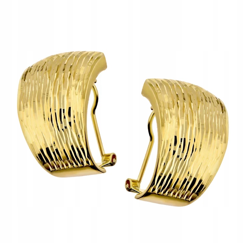 náušnice zlaté pro ženu 585 elegantní lesklé plechy jako dárek 4.3