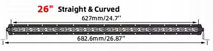 Led bar slim SX TJ 26 69cm zakrzywiony Part number SX TJ 26