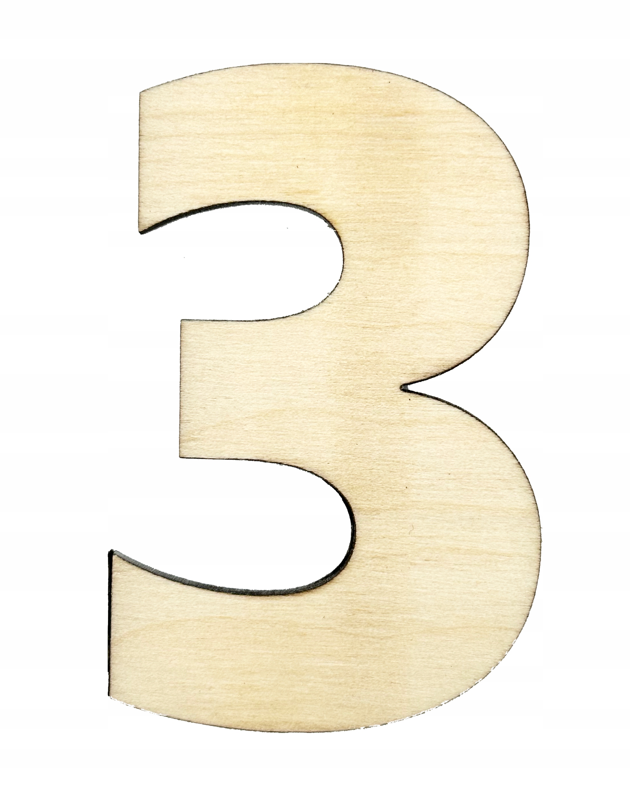 Cyfra 3 TRZY drewniana duża do zdjęć Do ozdabiania