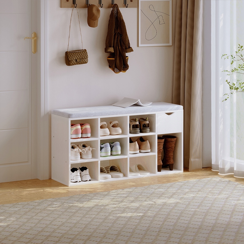 SZAFKA NA BUTY Z SIEDZISKIEM LOFT BIAŁA ŁAWKA PRZEDPOKÓJ NOWOCZESNA 100CM Marka Muvu