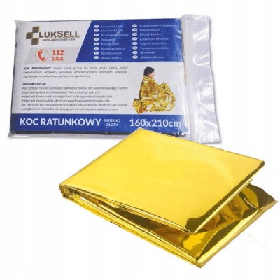 Koc Termiczny Ratunkowy Ochronny Folia Życia NRC 160x210cm Marka LUKSELL