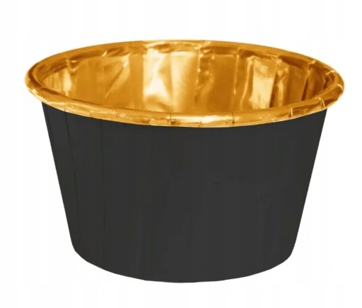 PAPILOTKI FOREMKI DO MUFFINEK BABECZEK CZARNO ZŁOTE 50SZT Stan opakowania oryginalne