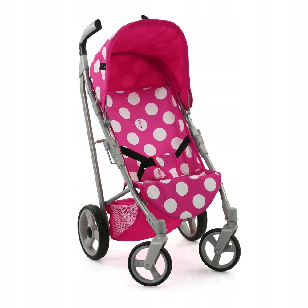 

Wózek dla lalek różowy w kropki