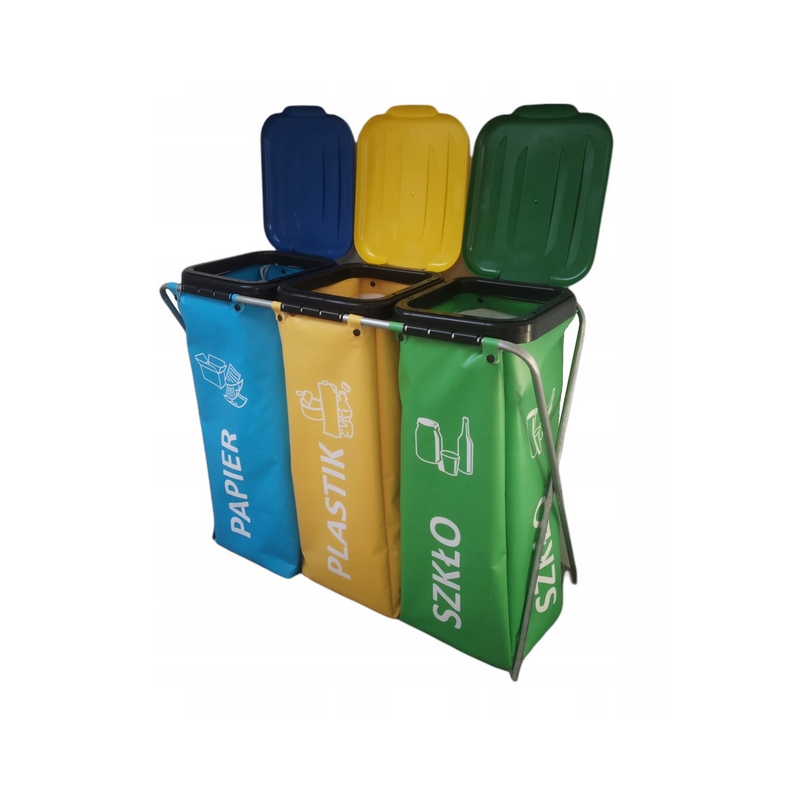 Stelaż do segregacji odpadów 3 sekcje