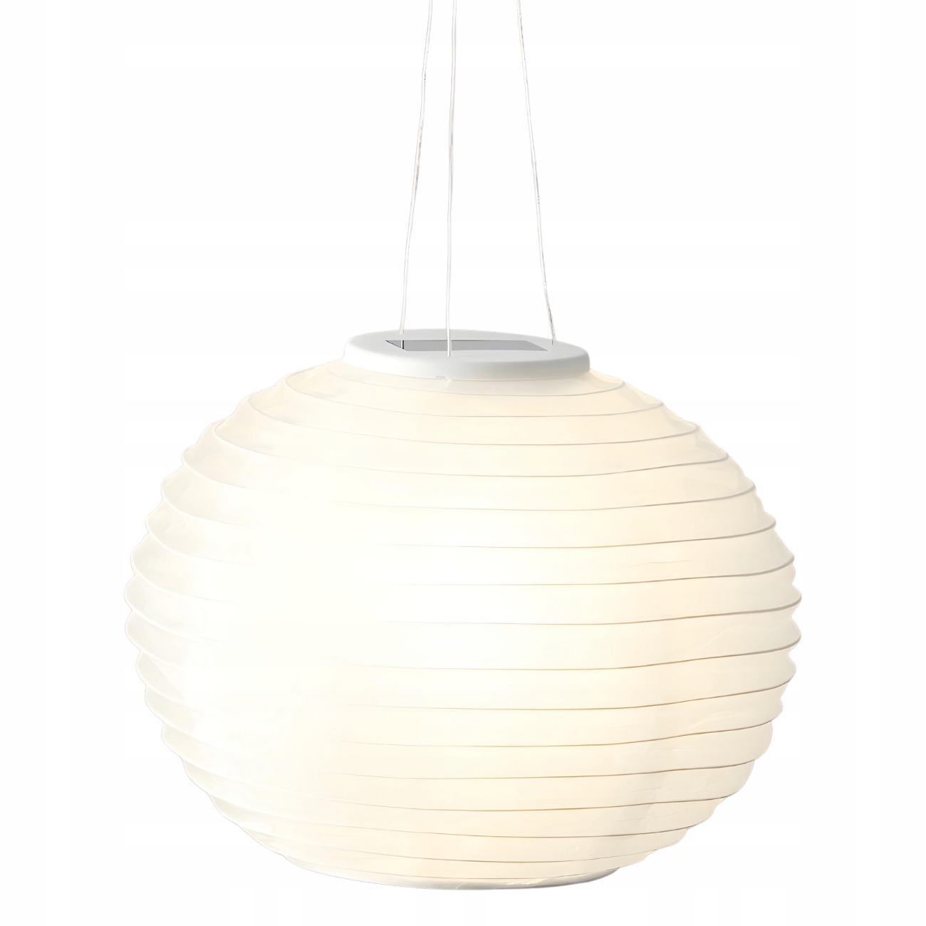 LAMPION lampa latarnia kula SOLARNY biały LEDowy wiszący ciepły biały 30cm Kod producenta 894710