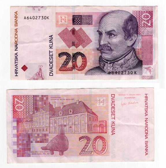 CHORWACJA 2001 20 KUNA