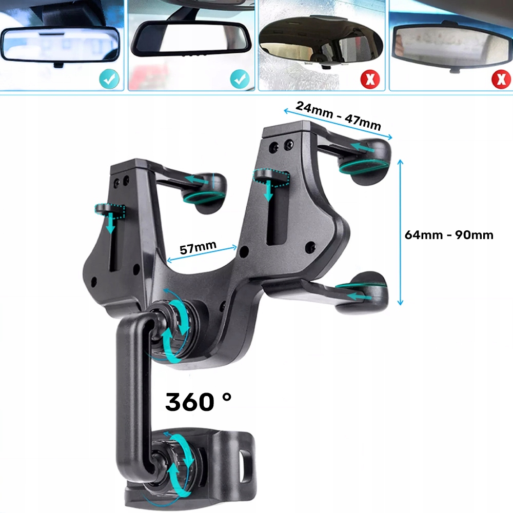 SAMOCHODOWY UCHWYT DO TELEFONU NA LUSTERKO DO AUTA Producent Alogy