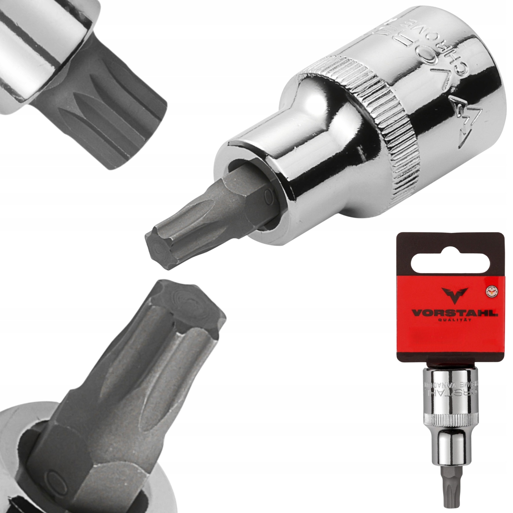 Klucz Nasadowy Nasadka 1/2” Z Bitem Torx CrV > T27 x 55mm < Vorstahl