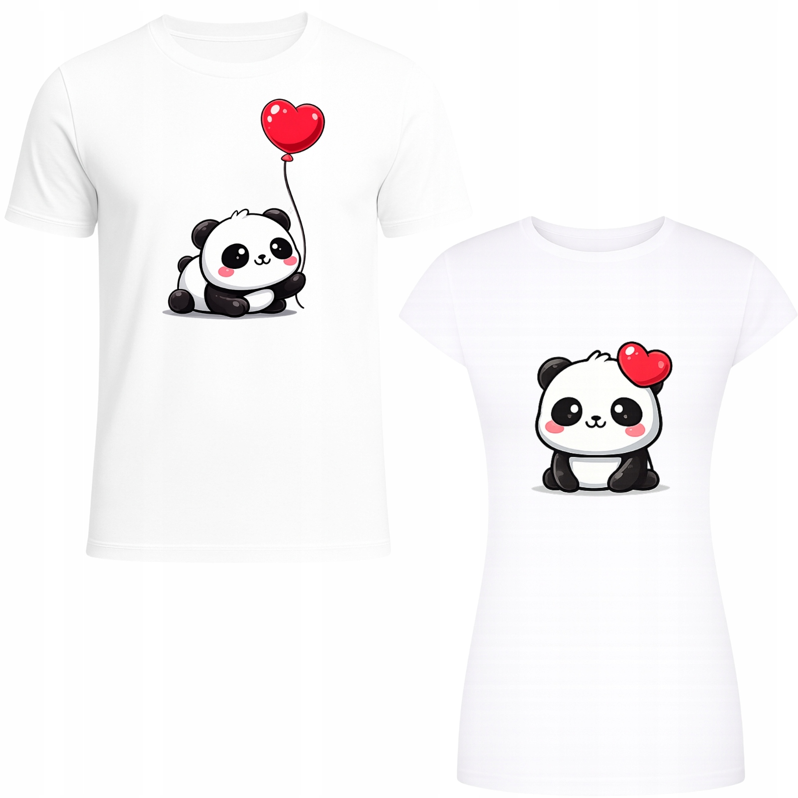 2x Koszulka dla Par Matching Słodkie Pandy Prezent na WALENTYNKI 3XL