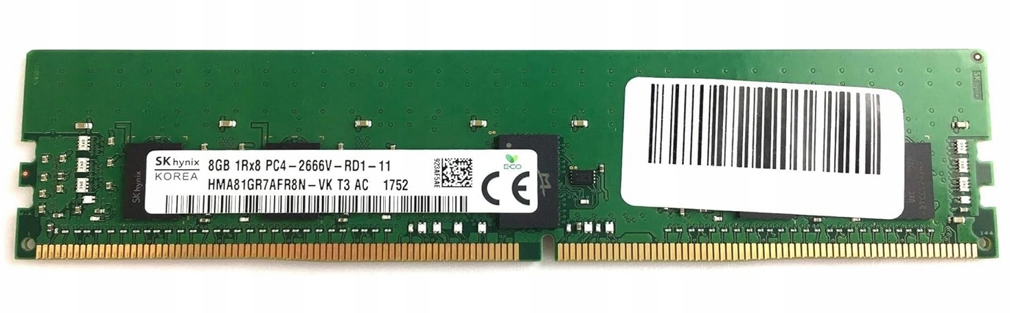 Pamięć RAM 8GB DDR4 Hynix 1Rx8 ECC 2666MHz HMA81GR7CJR8N-VK