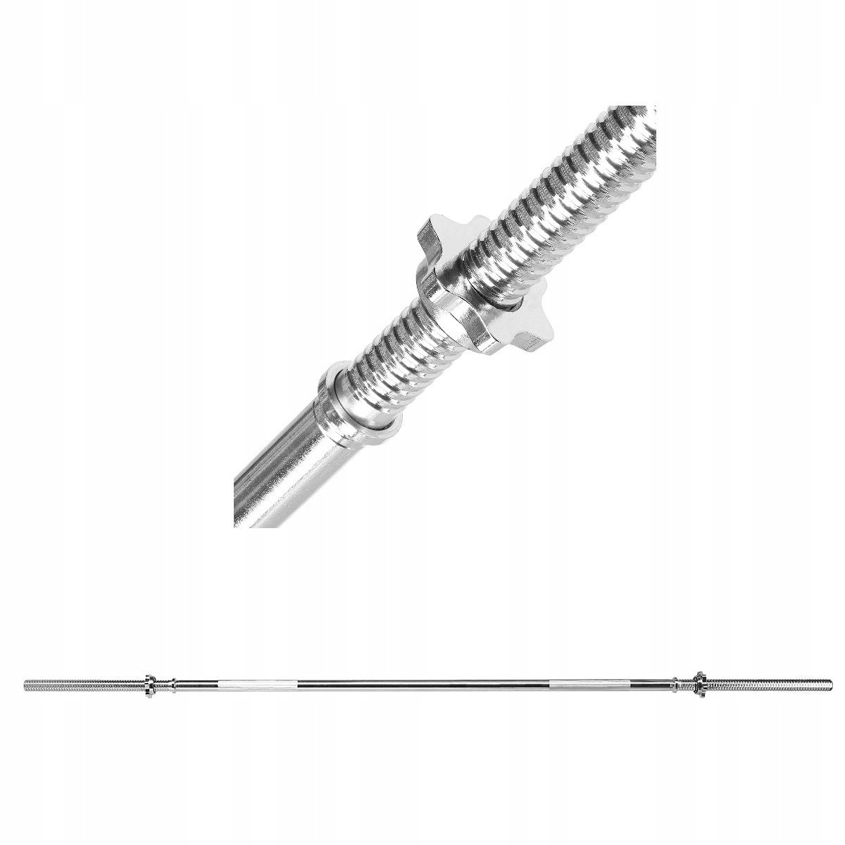 Gryf Prosty Do Sztangi 200CM 30 MM Chromowany Zaciski 150KG Hms