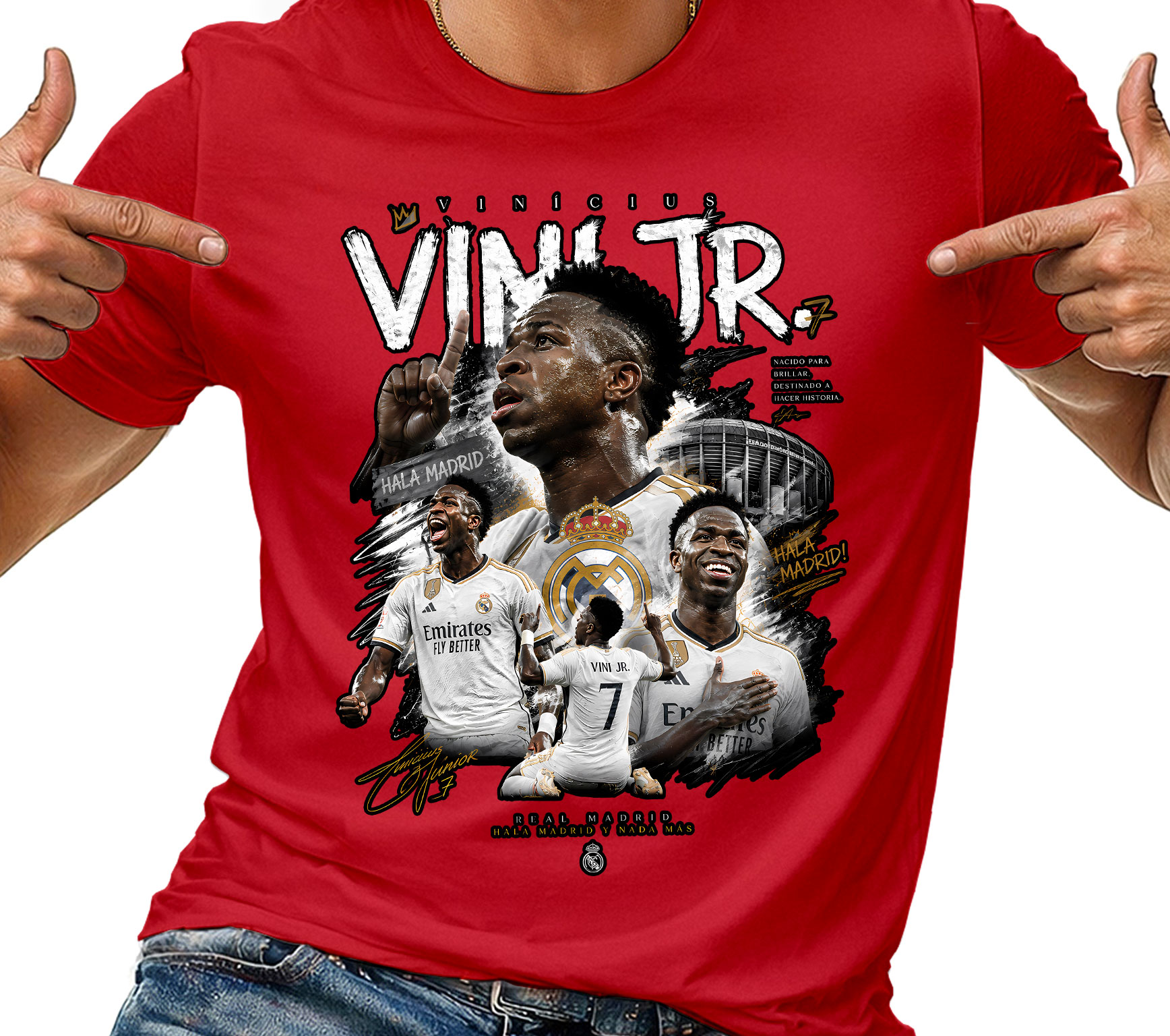 Tričko Tričko Pánské Vinicius Junior Fotbal Dárek Pro Fanouška XXL