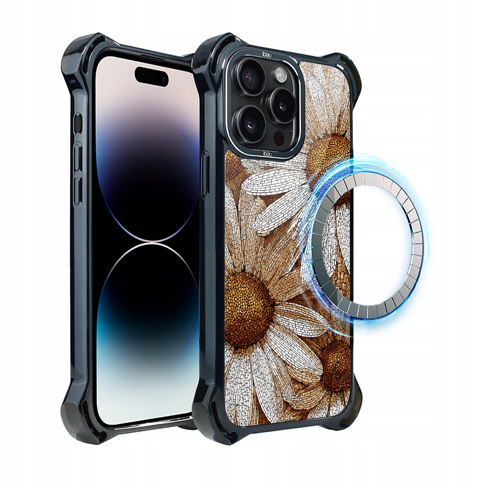 Pouzdro pro iPhone 14 Pro Ibizu DropGuard Ultra s MagSafe, heřmánková mozaika