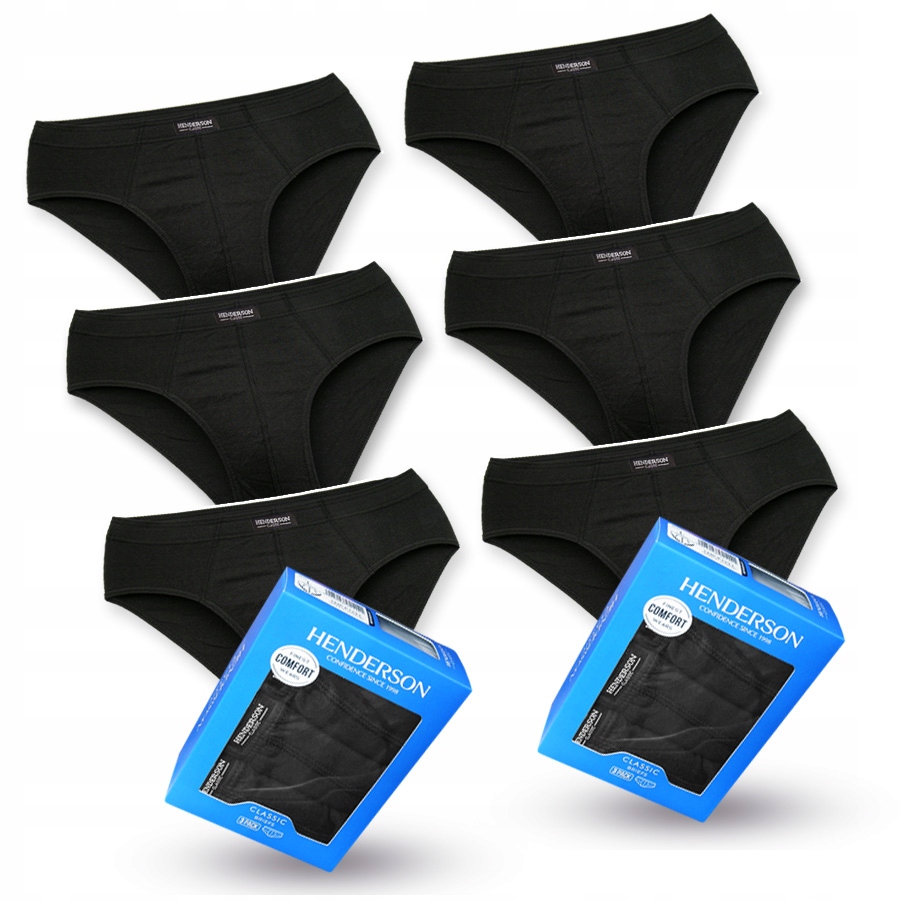 6x Slipy męskie Henderson majtki 100% bawełniane classic czarne *XL