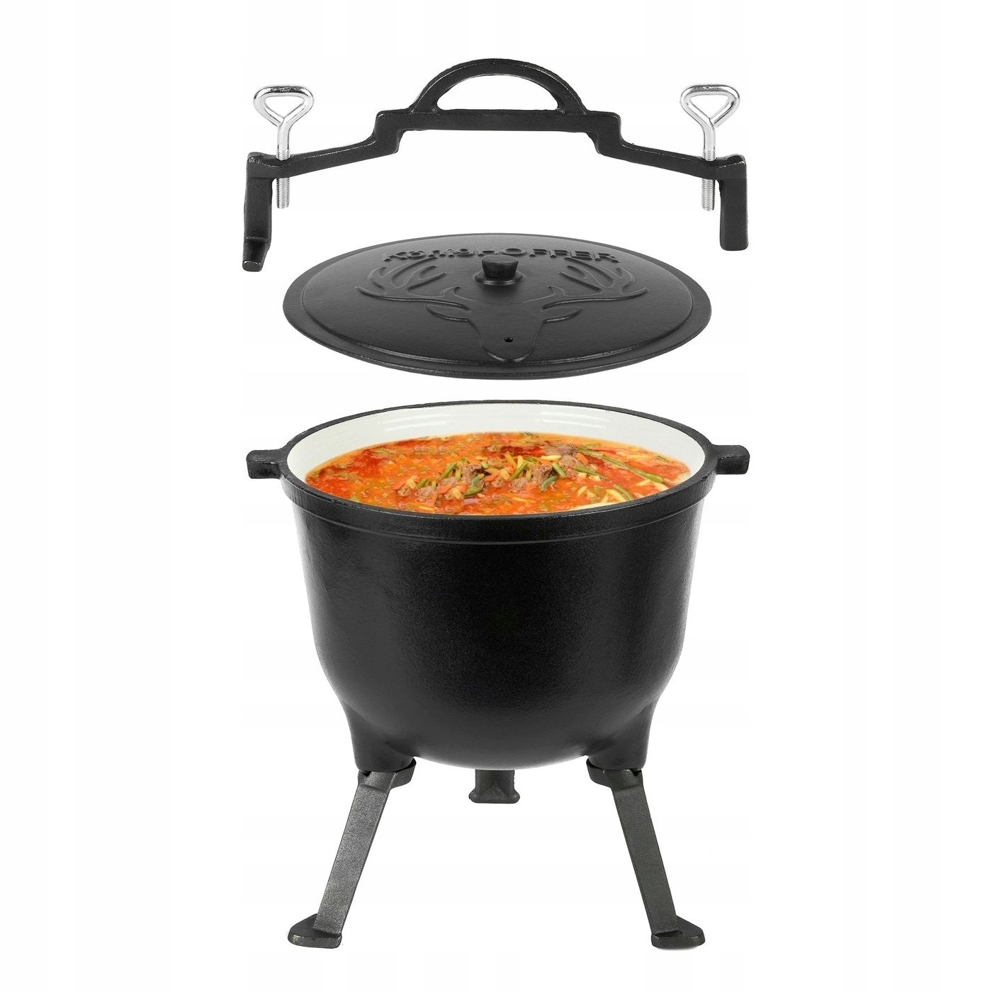 Kociołek Myśliwski Żeliwny Duży Garnek Myśliwski Emaliowany Konighoffer 15l