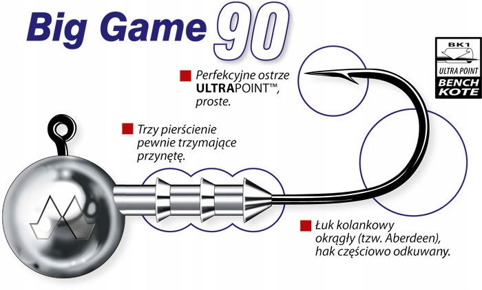 Główki Jigowe Mustad Big Game Hak 7/0- 35g Opakowanie 3szt