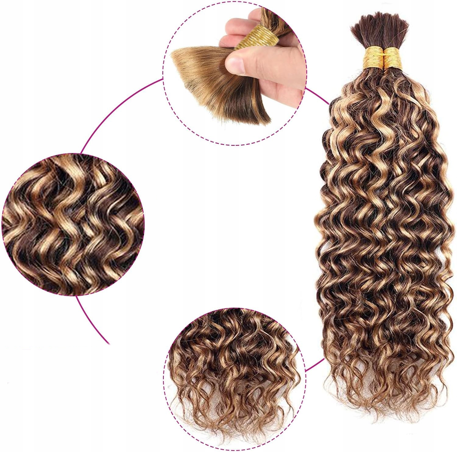 Vlasy do copánků Boho Water Wave 60 cm 2x100 g P4/27# brazilské