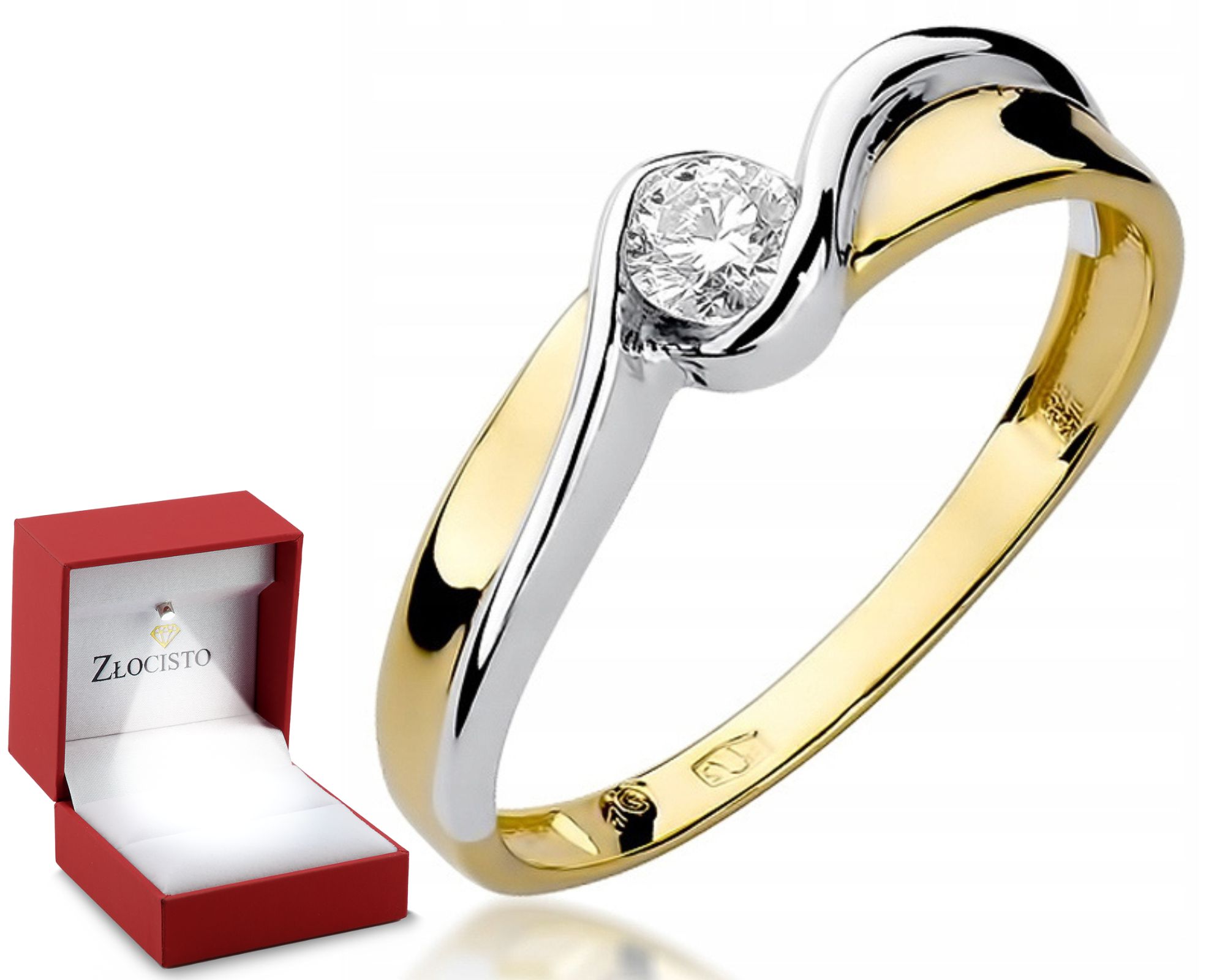 Zlatý prstýnek s diamantem 0,15 ct Zlato 585