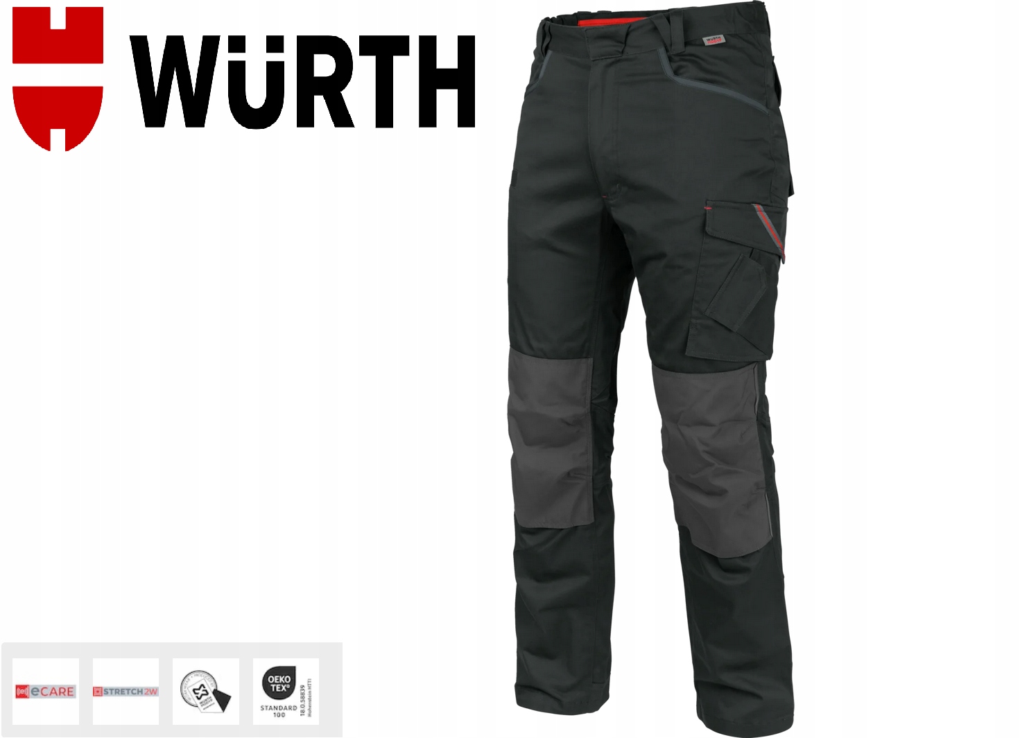 Elastyczne Spodnie Robocze Wurth Modyf Stretch X Antracyt E-care R.42