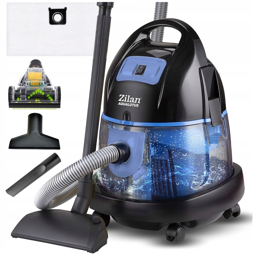 Odkurzacz Wodny Moc Nadmuch Turboszczotka Aqua 8l Bezworkowy 2000W