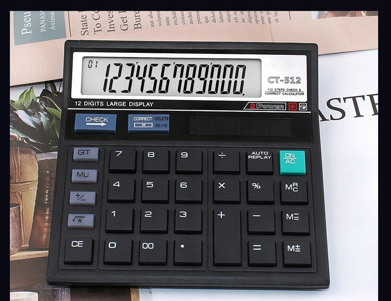 DUŻY BIUROWY KALKULATOR PROSTY NA MATURĘ CT-512 Model CT-512