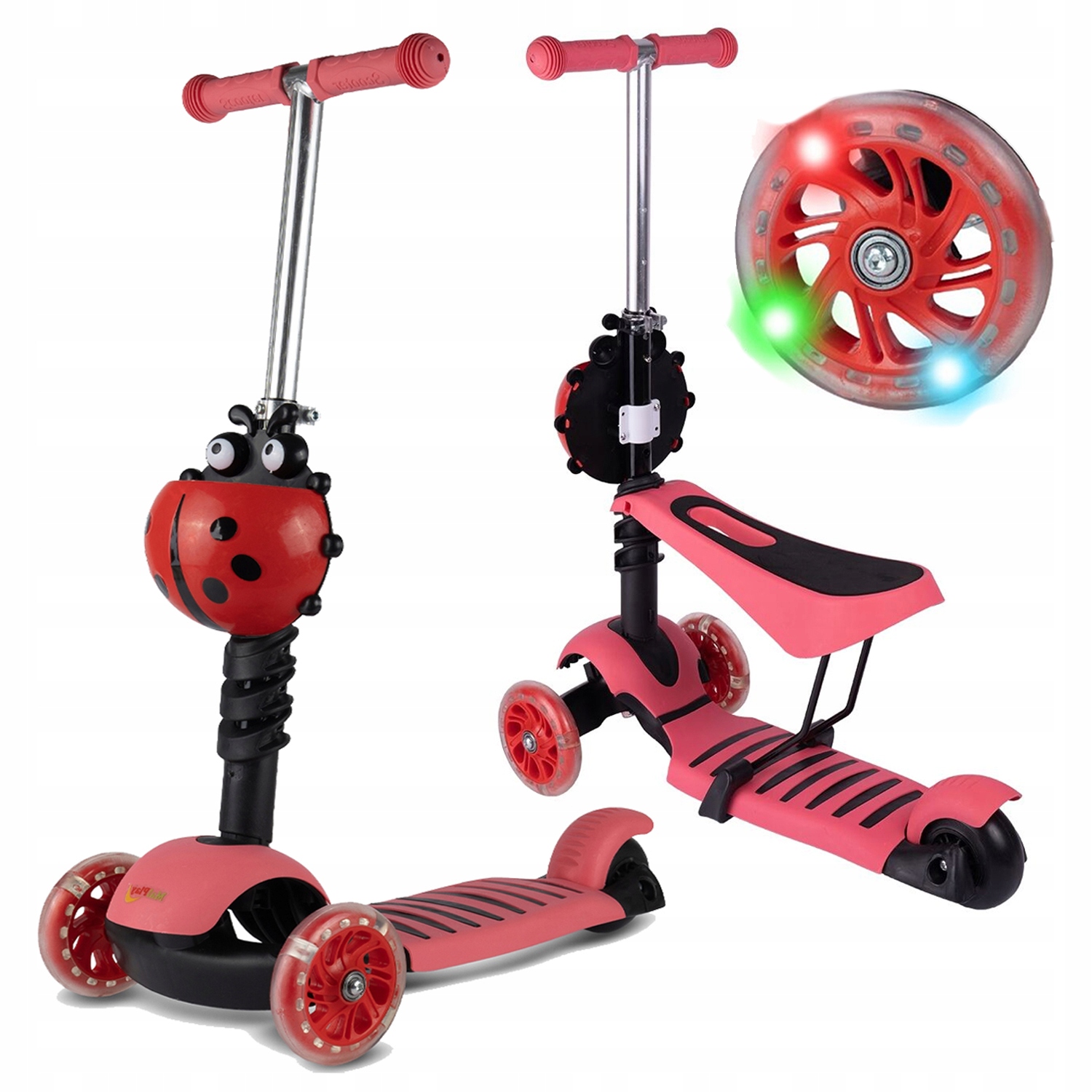 STR-Z2105/RED Stator Hulajnoga Trójkołowa dla dzieci Balansowa Led