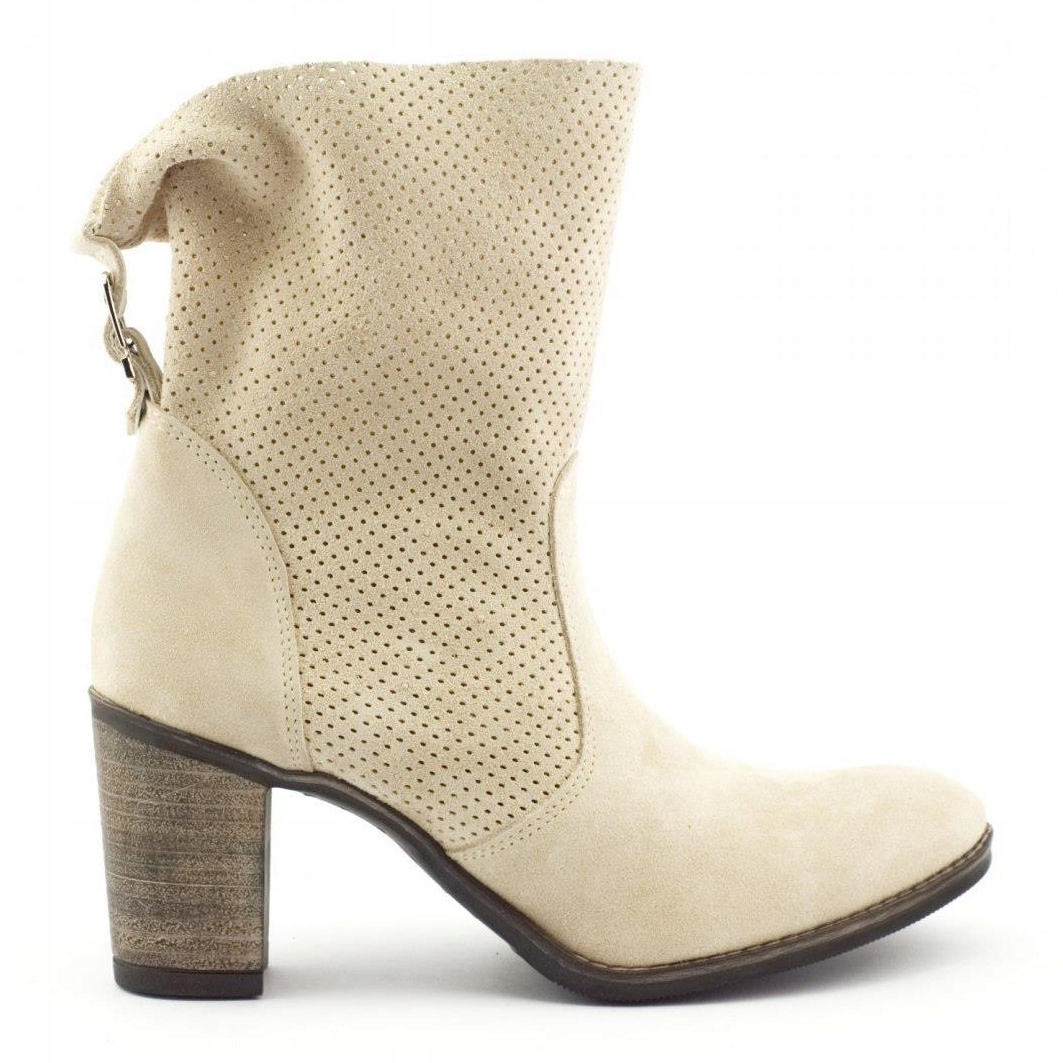 

Beżowy Skóra naturalna Buty Kobiety Botki r.35
