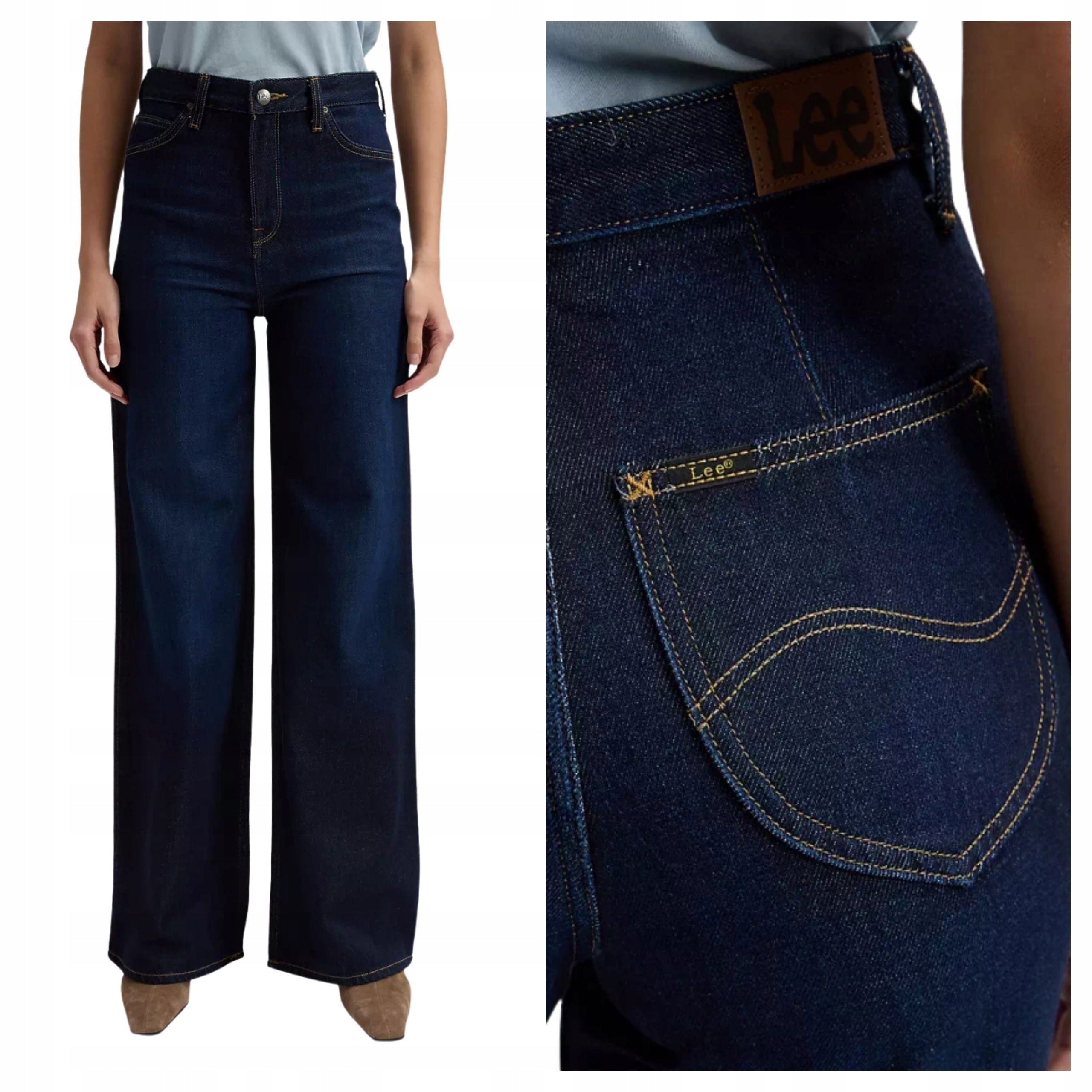 Dámské džíny Lee Stella Dreaming In Denim modré loose W27 L31