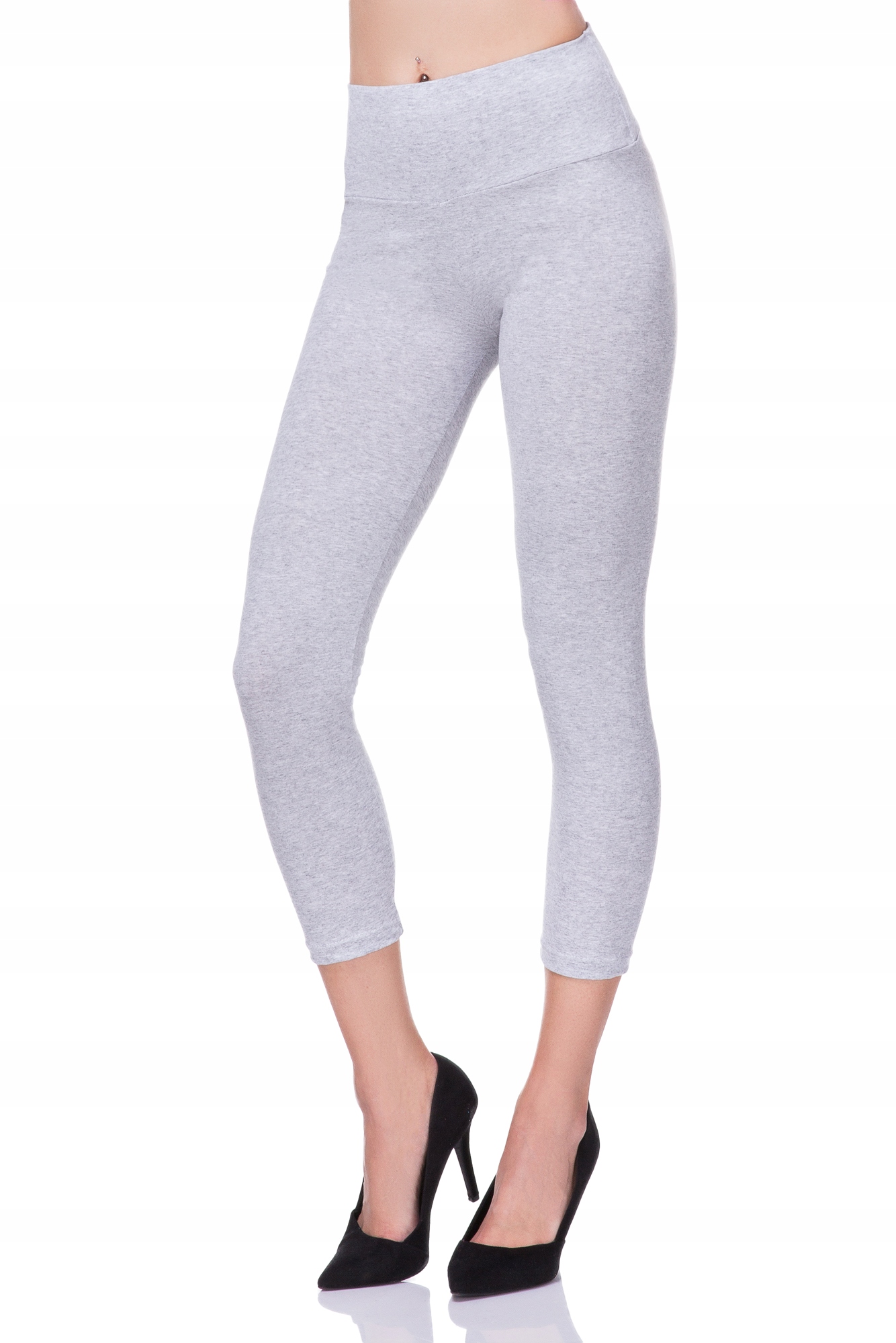 

3/4 Legginsy Z Wysokim Stanem Bawełna 2XL LWP34