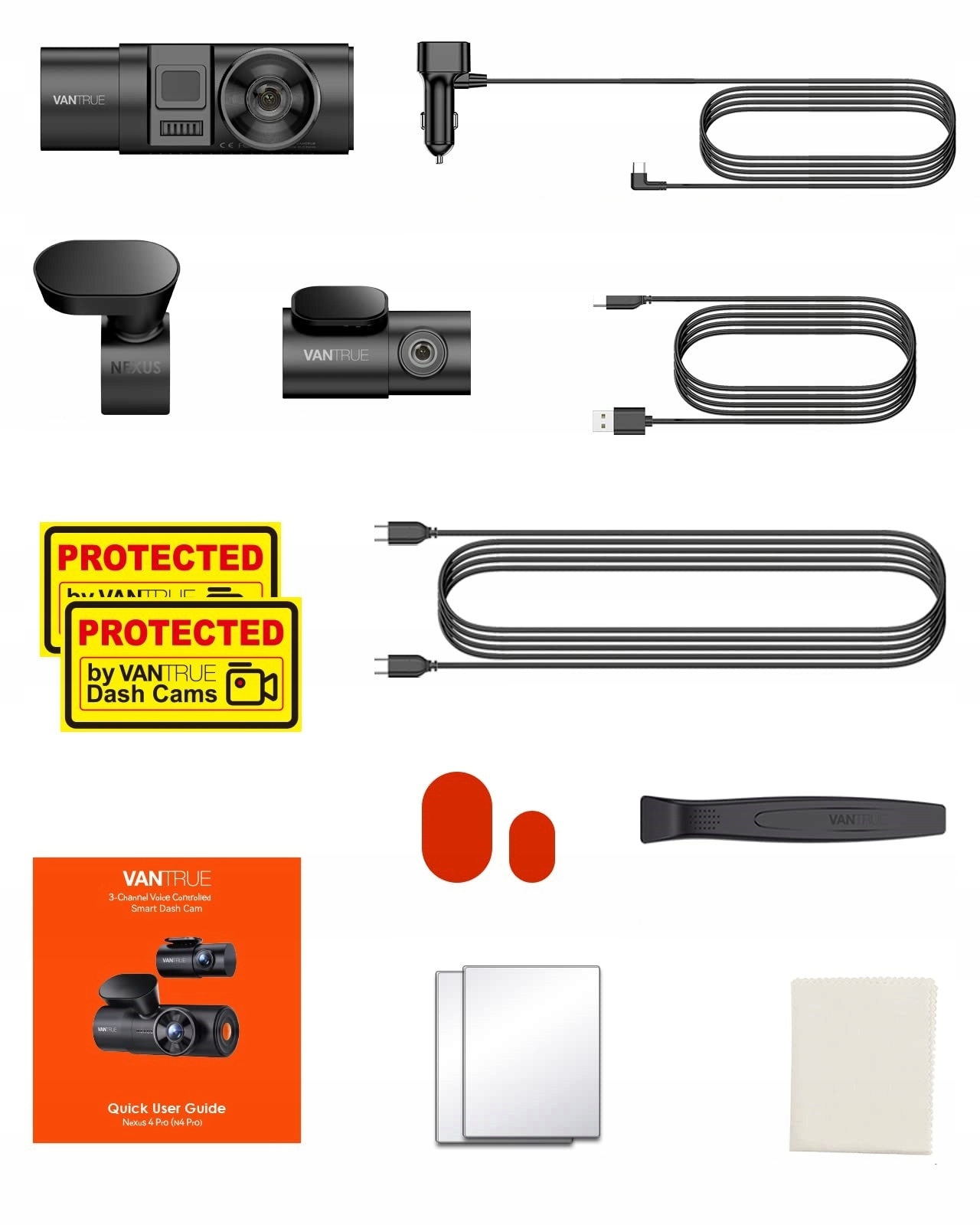 REJESTRATOR VANTRUE N4 PRO 3CH + PILOT + ACC + KARTA VANTRUE 128GB Przekątna ekranu 3.19