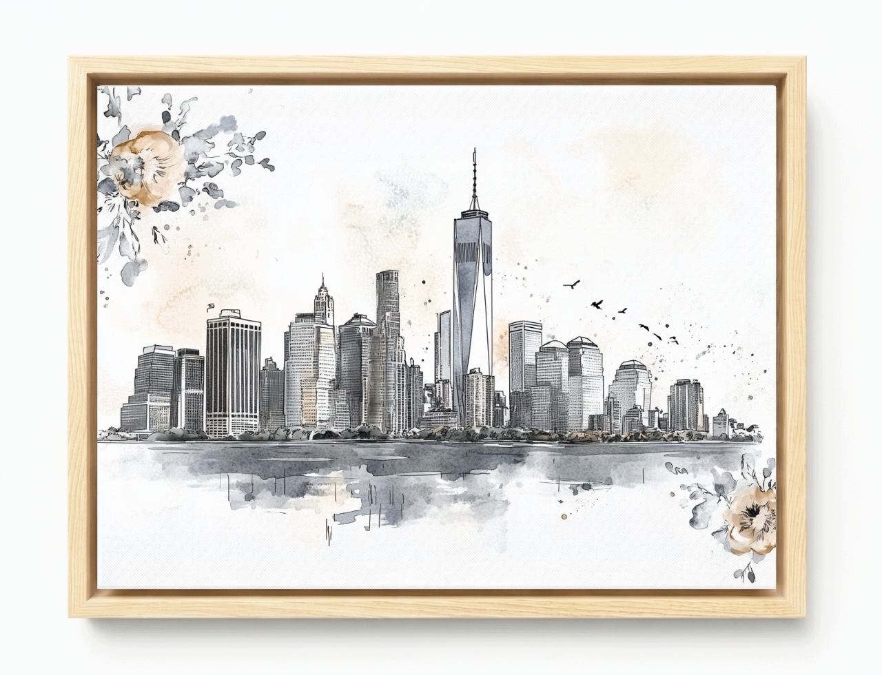 Obraz Rama American Box Mesto Panoráma New York Manhattan Szkic 80x60