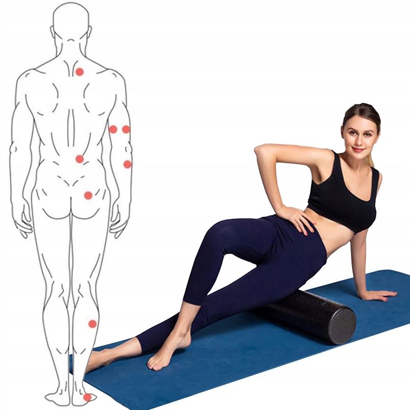 Roller Wałek Piankowy z Wypustkami 60cm do Masażu Długość 60 cm