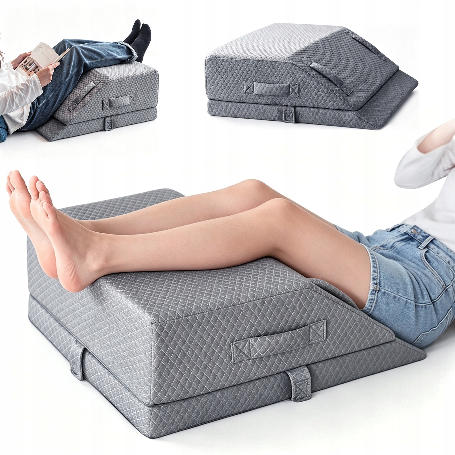 Poduszka Pod Nogi Piankowa Chłodząca Regulowana Ergonomiczna Uchwytami