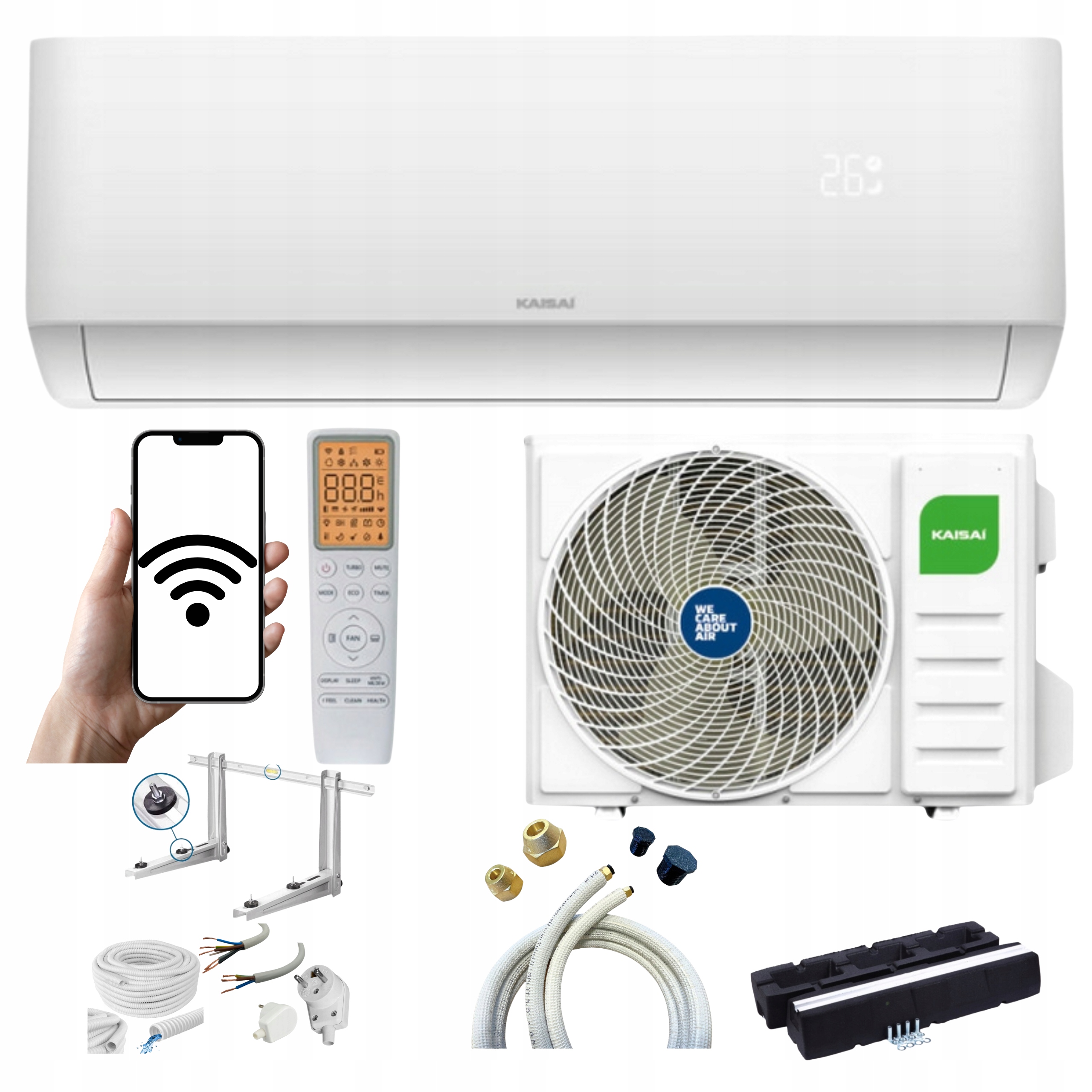 Nástenná klimatizácia Kaisai Pro Heat+ 3,5kW 40m2 S Ohrievačom Pripravená Na Montáž