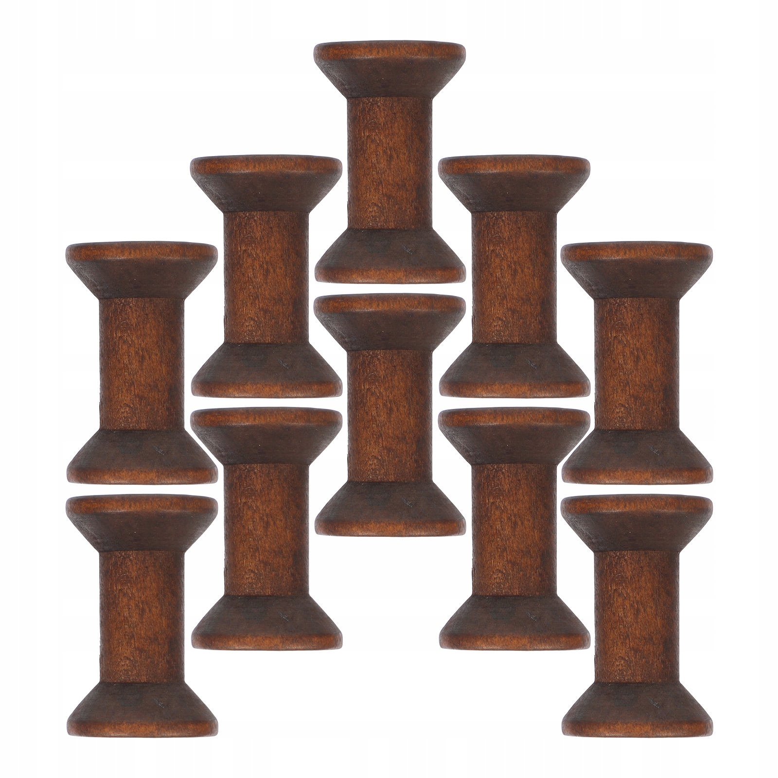 10Pcs Coffee Antique Wooden Thread Bobbins for DIY Crafting