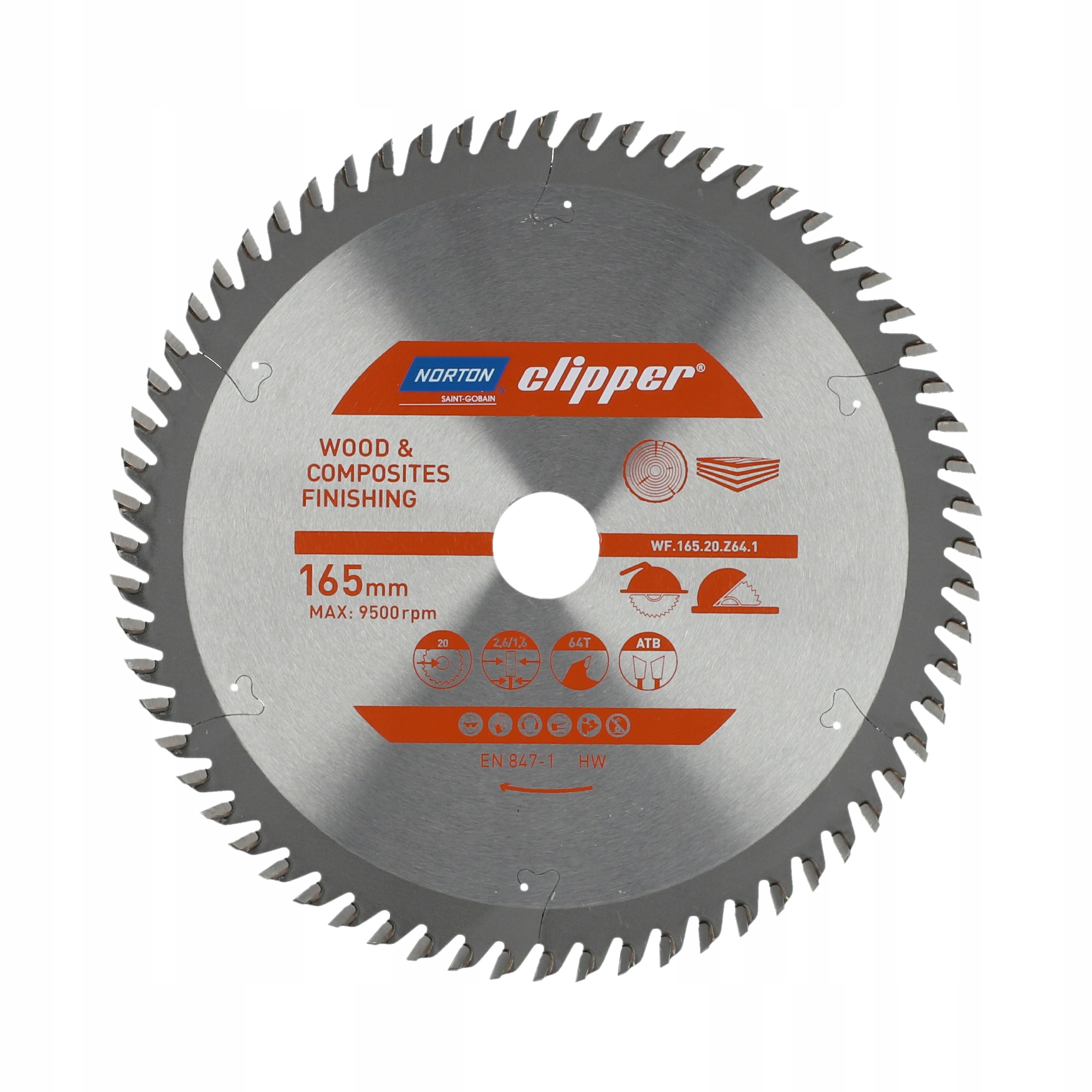 

Tarcza Norton Do Cięcia Drewna 165MMX20 T64
