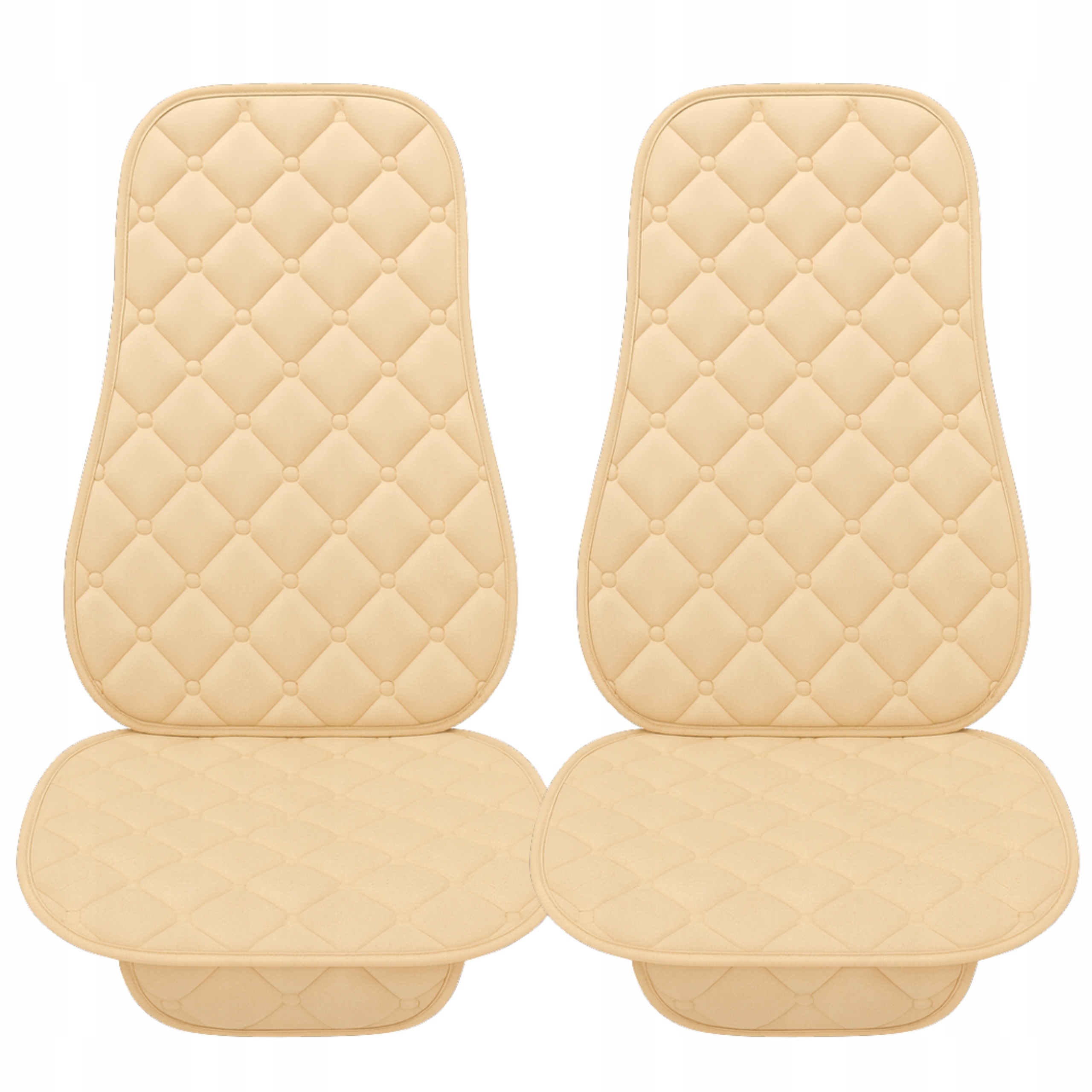 Pokrowce Na Siedzenia Samochodowe Fotele Beżowe Wodoodporne Pikowane 2szt
