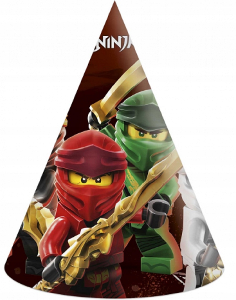 

Czapeczki Urodzinowe papierowe Lego Ninjago 6 szt