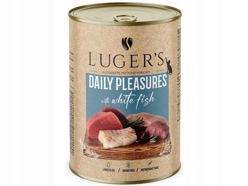 Levně 7X Lugers Daily Pleasures mokré krmivo pro kočky s bílou ryba 400 g