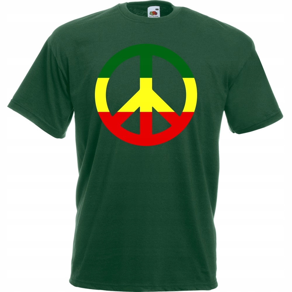 

Koszulka reggae pacyfka rasta M butelkowa
