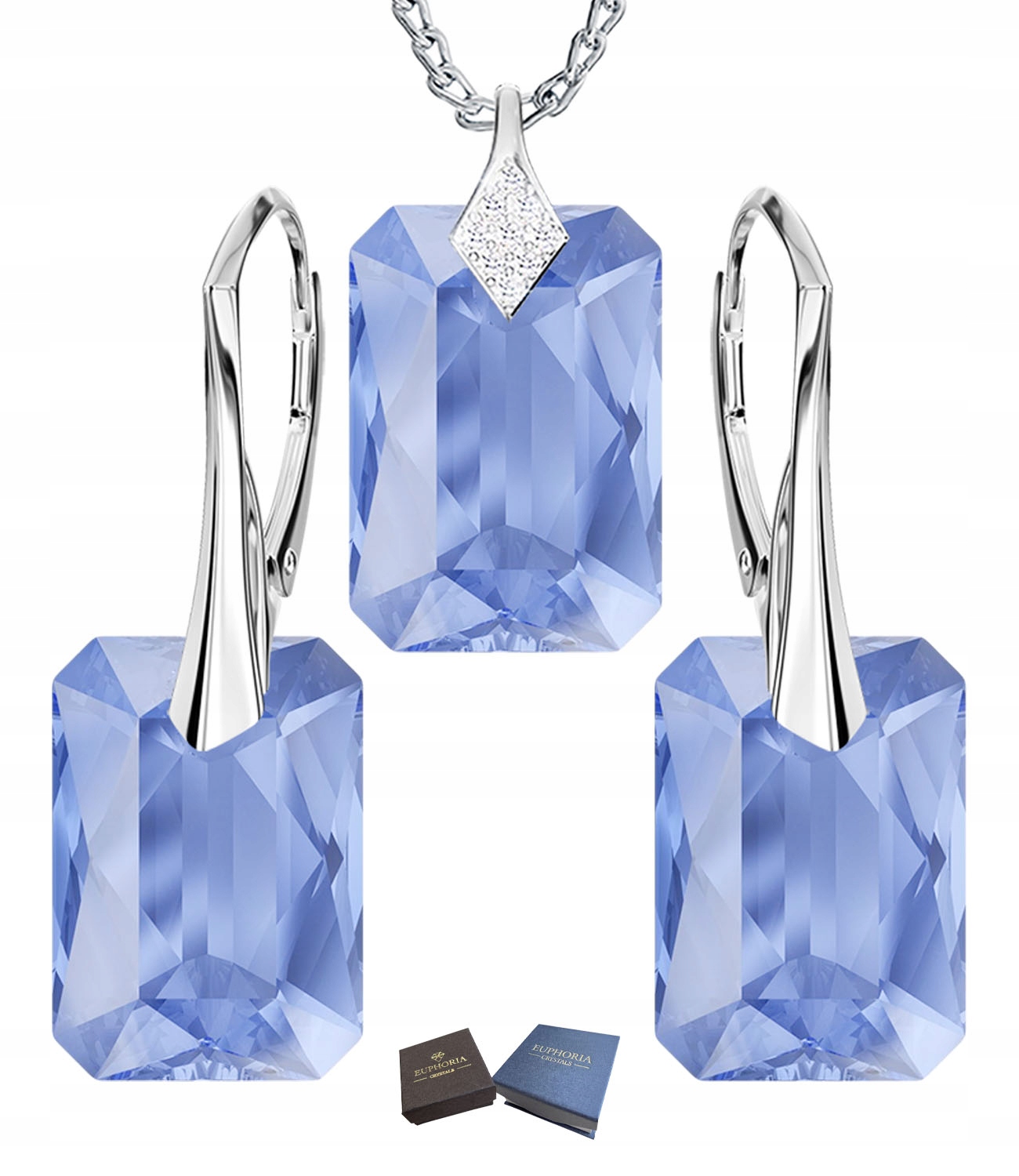 Sada stříbrných šperků Stříbro 925 Sada Náušnice Náhrdelník se zirkony