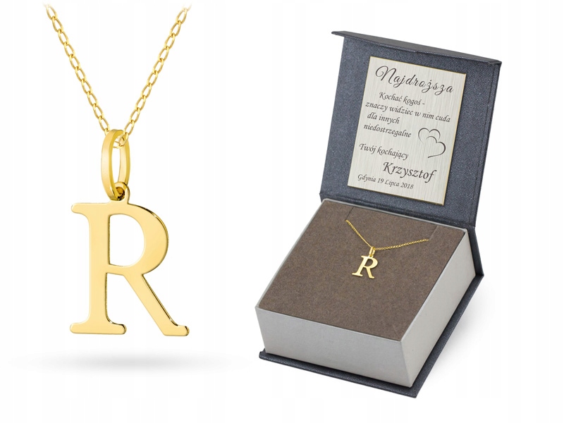 Zlatý Řetízek s přívěskem pr. 585 Písmenko R 14k